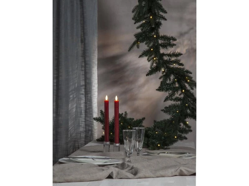 Star Trading LED-Stabkerzen Set Dinner Flamme Ø 2.2 x 24.5 cm, Rot, 2 Stk 2 Star Trading LED-Stabkerzen Set Dinner Flamme Ø 2.2 x 24.5 cm, Rot, 2 Stk – Bild 2