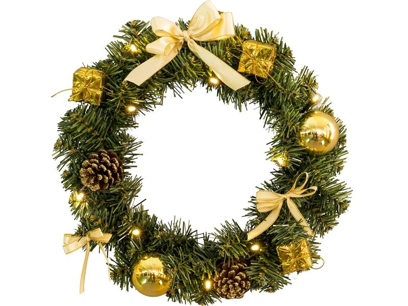 Star Trading Weihnachtskranz, Ø 30 cm, Gold 2 Star Trading Weihnachtskranz, Ø 30 cm, Gold – Bild 2