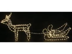 Dameco LED-Figur Rentier mit Schlitten, 52 x 130 cm