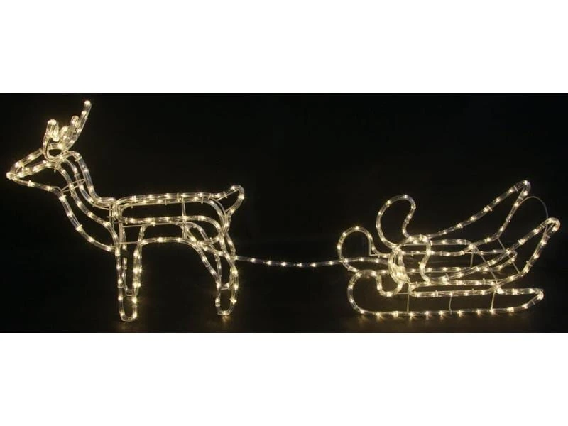 Dameco LED-Figur Rentier mit Schlitten, 52 x 130 cm 1 Dameco LED-Figur Rentier mit Schlitten, 52 x 130 cm