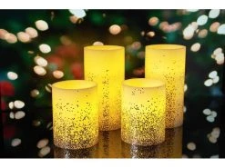 Pauleen LED-Kerzen Set Golden Glitter, Ø 7.6 cm, Gold/Weiss, 4 Stk. -Weihnachtsbeleuchtung Verkäufe 187639607 xxl