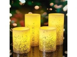 Pauleen LED-Kerzen Set Golden Glitter, Ø 7.6 cm, Gold/Weiss, 4 Stk. -Weihnachtsbeleuchtung Verkäufe 187639609 xxl