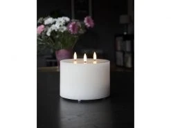 Star Trading LED-Kerze Pillar Flamme Ø 15 x 13 cm, Weiss -Weihnachtsbeleuchtung Verkäufe 188027093 xxl