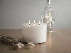 Star Trading LED-Kerze Pillar Flamme Ø 15 x 13 cm, Weiss -Weihnachtsbeleuchtung Verkäufe 188027095 xxl
