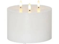 Star Trading LED-Kerze Pillar Flamme Ø 15 x 13 cm, Weiss -Weihnachtsbeleuchtung Verkäufe 188027098 xxl