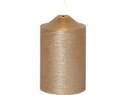 Star Trading LED-Kerze Pillar Flamme Ø 7.5 x 15 cm, Gold