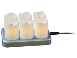 Star Trading LED-Kerzen Set Chargeme Ø 4 x 7 cm, Weiss, 6 Stk