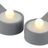 Sirius LED Teelichter Set Amalia Ø 3.9 x 1.8 cm, Grau, 2 Stk