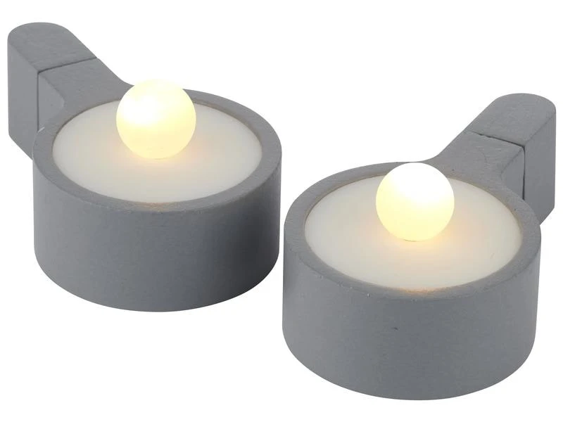 Sirius LED Teelichter Set Amalia Ø 3.9 x 1.8 cm, Grau, 2 Stk 1 Sirius LED Teelichter Set Amalia Ø 3.9 x 1.8 cm, Grau, 2 Stk