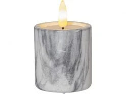 Star Trading LED-Kerze Pillar Flamme Marble Ø 5.5 x 9 cm, Grau, 2 Stk -Weihnachtsbeleuchtung Verkäufe 193859609 xxl
