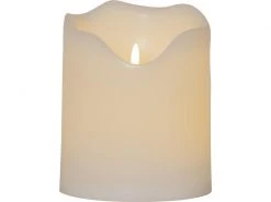 Star Trading LED-Kerze Pillar Flamme Grand Ø 16 x 20 cm, Weiss