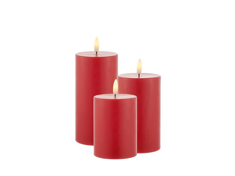Sirius LED-Kerzen Set Sille Exclusive, Ø 7.5 x 10/12.5/15 cm, Rot 1 Sirius LED-Kerzen Set Sille Exclusive, Ø 7.5 x 10/12.5/15 cm, Rot