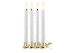 Sirius LED Baumkerze Sille, 4 Stück, Weiss matt