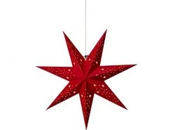 Konstsmide Papierstern mit Samt, Rot, 60 cm