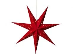 Konstsmide Papierstern mit Samt, Rot, 78 cm
