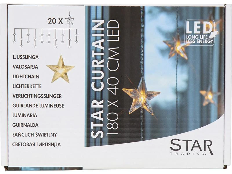 Star Trading LED-Lichtervorhang Stern 20 LED, 180 cm 2 Star Trading LED-Lichtervorhang Stern 20 LED, 180 cm – Bild 2