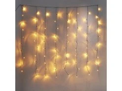 Star Trading LED-Lichtervorhang Golden 80 LED, 130 cm, outdoor