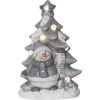 Star Trading LED-Figur Schneemann mit Weihnachtsbaum, 23 cm, Weiss