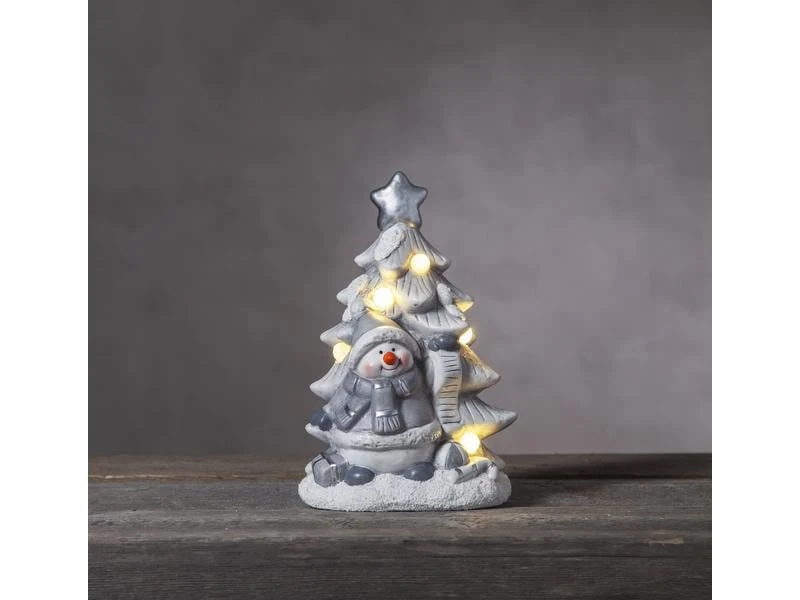 Star Trading LED-Figur Schneemann mit Weihnachtsbaum, 23 cm, Weiss 2 Star Trading LED-Figur Schneemann mit Weihnachtsbaum, 23 cm, Weiss – Bild 2