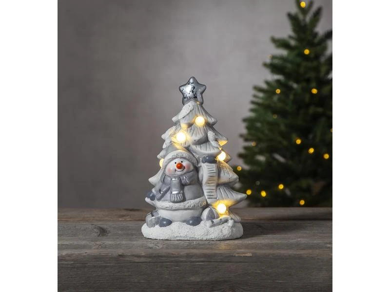 Star Trading LED-Figur Schneemann mit Weihnachtsbaum, 23 cm, Weiss 3 Star Trading LED-Figur Schneemann mit Weihnachtsbaum, 23 cm, Weiss – Bild 3