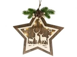 Dameco Hänger Stern mit Hirsch, 34 cm