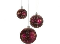 STT Hänger Set Ball, 3 Stück, Bordeaux