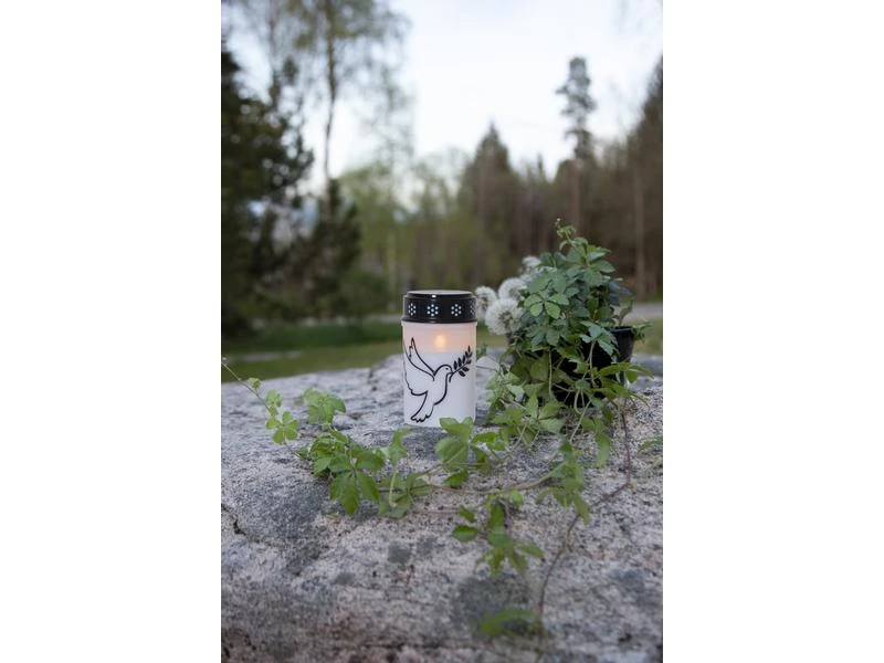 Star Trading LED Grabkerze Dove, Ø 7 x 12 cm, Weiss 2 Star Trading LED Grabkerze Dove, Ø 7 x 12 cm, Weiss – Bild 2