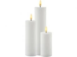 Sirius LED-Kerzen Set Smilla, 10/15/20 cm, Weiss, Wiederaufladbar