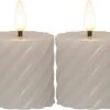 Star Trading LED-Kerzen Set Flamme Swirl, Ø 5 x 7.5 cm, Beige, 2 Stk