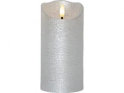 Star Trading LED-Kerze Flamme Rustic, Ø 7.5 x 15 cm, Silber