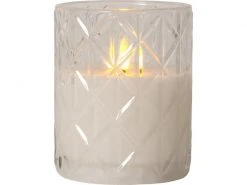 Star Trading LED-Kerze Flamme Romb, Ø 10 x 12.5 cm, Transparent