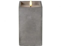 Star Trading LED-Kerze Flamme Cem, 9 x 9 x 16.5 cm, Grau