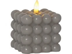 Star Trading LED-Kerze Flamme Dot, 7.5 x 7.5 x 9.5 cm, Grau