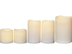 Star Trading LED-Kerzen Set Pillar Paul, Ø 7.5/10 x 7.5/12/15 cm, Beige