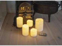 Star Trading LED-Kerzen Set Pillar Paul, Ø 7.5/10 x 7.5/12/15 cm, Beige -Weihnachtsbeleuchtung Verkäufe 218268697 xxl