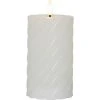 Star Trading LED-Kerze Pillar Flamme Swirl, Ø 7.5 x 15 cm, Weiss