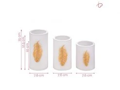 Pauleen LED-Kerzen Set Golden Feather, Ø 7.6 cm, Gold/Weiss, 3 Stk. -Weihnachtsbeleuchtung Verkäufe 220564336 xxl