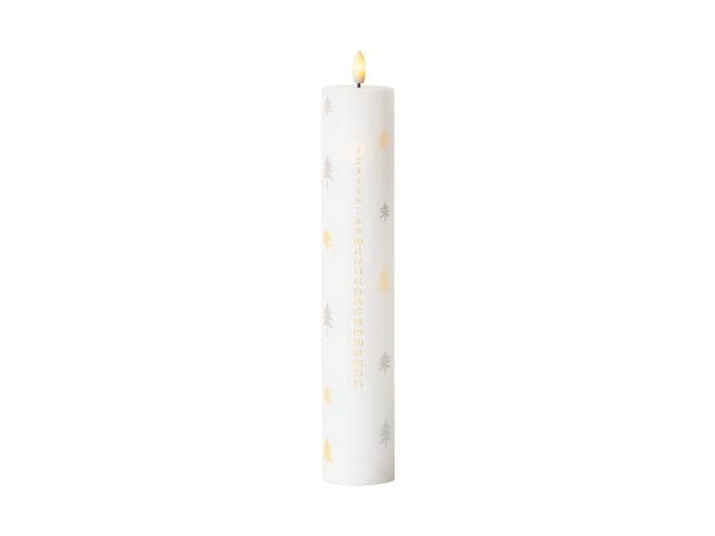Sirius LED-Kerze Tannen Adventskalender, Ø5x29 cm, Weiss, Aufladbar 1 Sirius LED-Kerze Tannen Adventskalender, Ø5x29 cm, Weiss, Aufladbar
