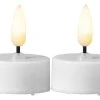 Star Trading LED Teelichter Set Flamme Ø 3.8 x 5 cm, Weiss, 2 Stk