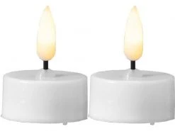 Star Trading LED Teelichter Set Flamme Ø 3.8 x 5 cm, Weiss, 2 Stk