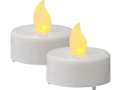 Star Trading LED Teelichter Set Paulo Ø 4 x 4 cm, Weiss, 2 Stk