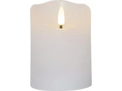 Star Trading LED-Kerze Flamme Rustic, Ø 7.5 x 10 cm, Weiss