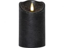 Star Trading LED-Kerze Flamme Rustic, Ø 7.5 x 12.5 cm, Schwarz