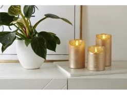 Star Trading LED-Kerze Flamme Rustic, Ø 7.5 x 10 cm, Gold -Weihnachtsbeleuchtung Verkäufe 223407402 xxl