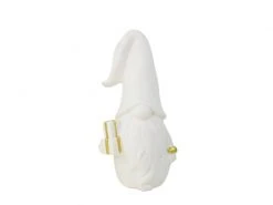 Riffelmacher Weihnachtsfigur Wichtel mit Geschenk, 31 cm, Weiss/Gold