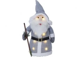 Star Trading LED-Figur Weihnachtsmann Joylight, 38 cm, Grau