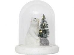 Star Trading LED-Figur Eisbär mit Glocke, 19 cm, Weiss