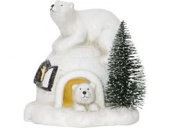 Star Trading LED-Figur Paar Polar mit Iglu, 13 cm, Weiss