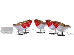 Star Trading LED-Figur Crystalo Vögel Set, 10 cm, Mehrfarbig