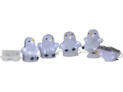 Star Trading LED-Figur Crystalo Pinguin Set, 12 cm, Grau